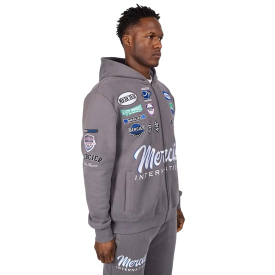 Mercier - "International" Hoodie mit durchgehendem Reißverschluss für Herren (Grau) - Image 2