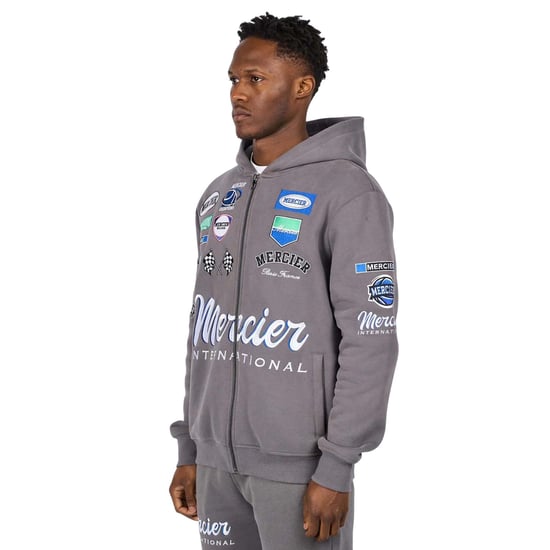 Mercier - "International" Hoodie mit durchgehendem Reißverschluss für Herren (Grau) - Image 3