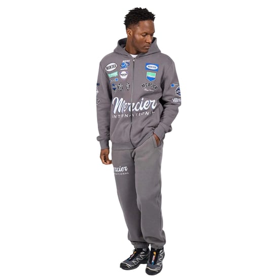 Mercier - "International" Hoodie mit durchgehendem Reißverschluss für Herren (Grau) - Image 4