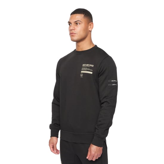 Duck and Cover - "Jennerkins" Pullover Rundhalsausschnitt für Herren (Schwarz) - Image 3