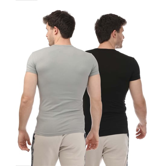 Emporio Armani - T-Shirt für Herren(2er-Pack) (Grau/Schwarz) - Image 2