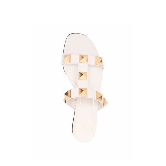 Valentino Garavani Roman Stud Leder Flachsandalen - Image 3