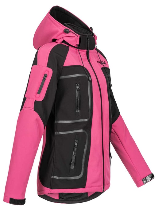 Arctic Seven Damen Softshell Jacke Rosa-Schwarz - Image 3