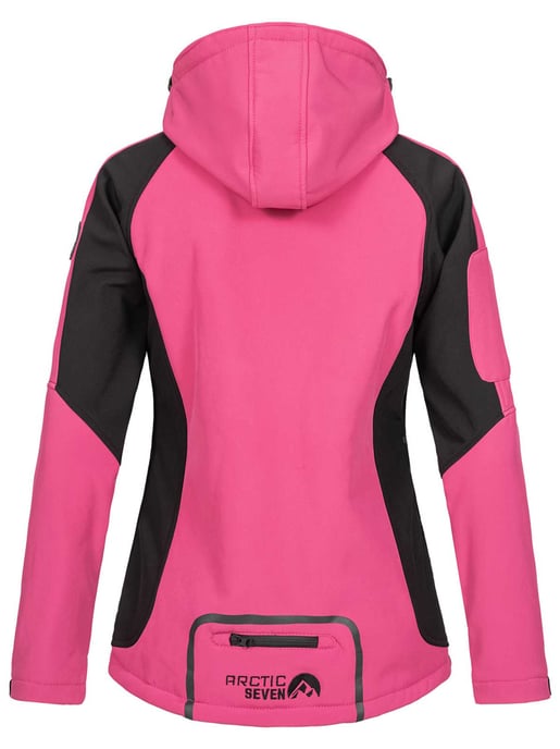 Arctic Seven Damen Softshell Jacke Rosa-Schwarz - Image 4