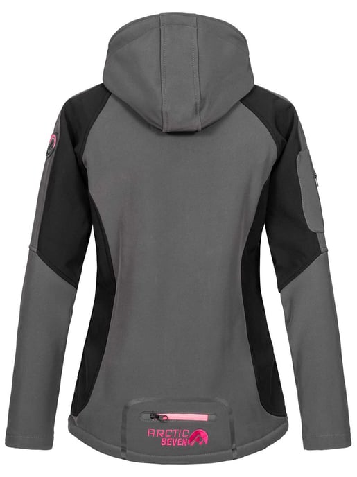 Arctic Seven Damen Softshell Jacke Dunkelgrau-Schwarz - Image 4