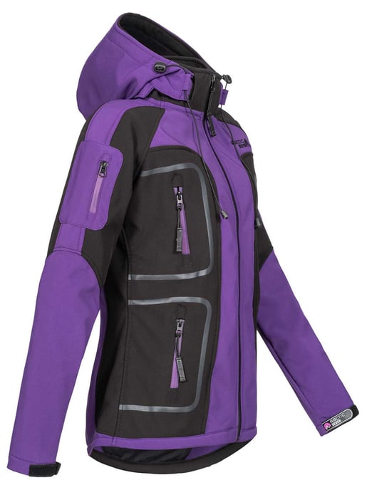 Arctic Seven Damen Softshell Jacke Lila-Schwarz - Image 3