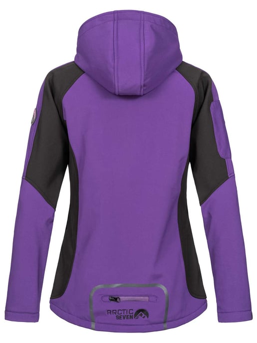 Arctic Seven Damen Softshell Jacke Lila-Schwarz - Image 4
