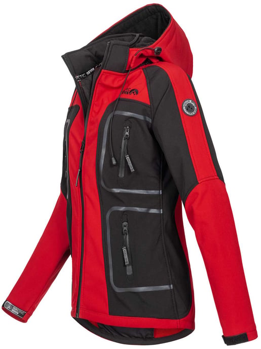 Arctic Seven Damen Softshelljacke AS181 Rot - Schwarz Größe XXXXXL - Gr. 50 - Image 2