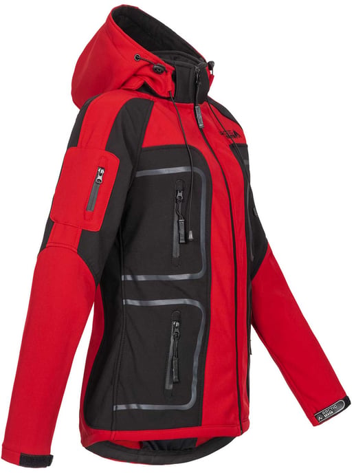 Arctic Seven Damen Softshelljacke AS181 Rot - Schwarz Größe XXXXXL - Gr. 50 - Image 3