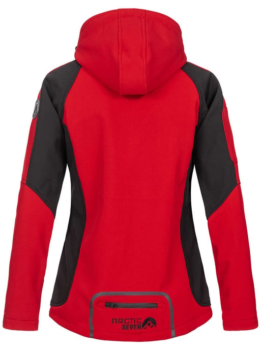 Arctic Seven Damen Softshelljacke AS181 Rot - Schwarz Größe XXXXXL - Gr. 50 - Image 4