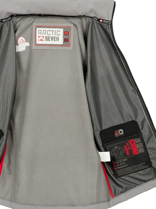 Arctic Seven Herren Softshell Jacke Hellgrau - Image 4