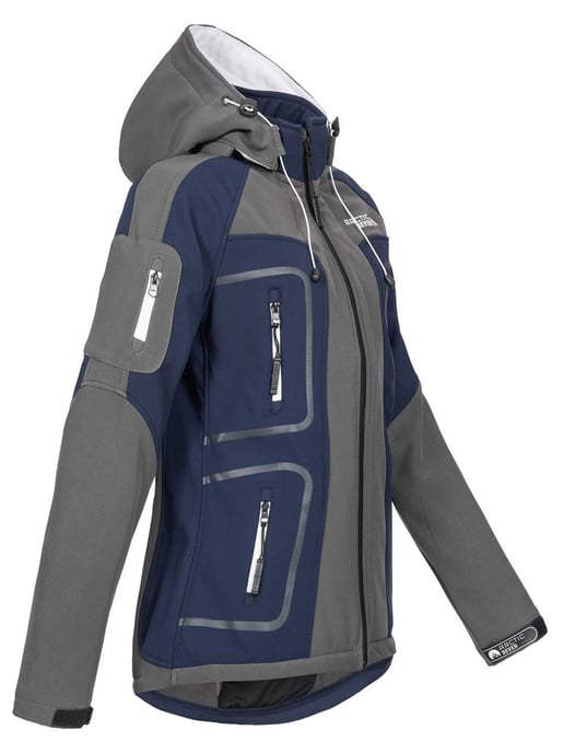 Arctic Seven Damen Softshell Jacke Grau-Navy - Image 3