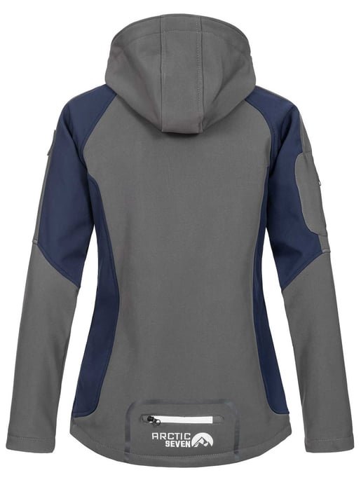 Arctic Seven Damen Softshell Jacke Grau-Navy - Image 4