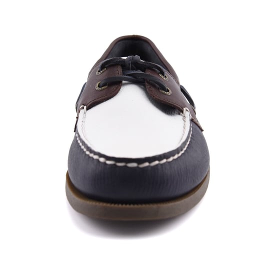Sperry Authentic Original 2 Eye Herren Bootsschuhe Aus Leder In Marineblau/Weiß/Braun - Image 2