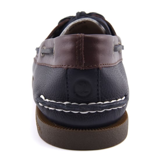 Sperry Authentic Original 2 Eye Herren Bootsschuhe Aus Leder In Marineblau/Weiß/Braun - Image 4