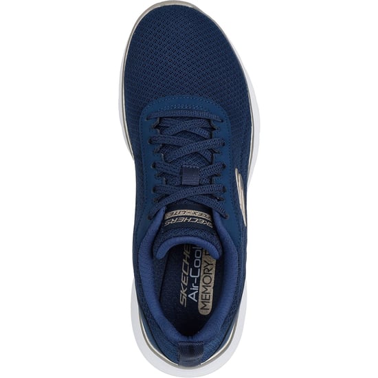 Skechers Flex Appeal 5.0 Uptake Textil Damen Sneaker Marineblau/Gold - Image 3