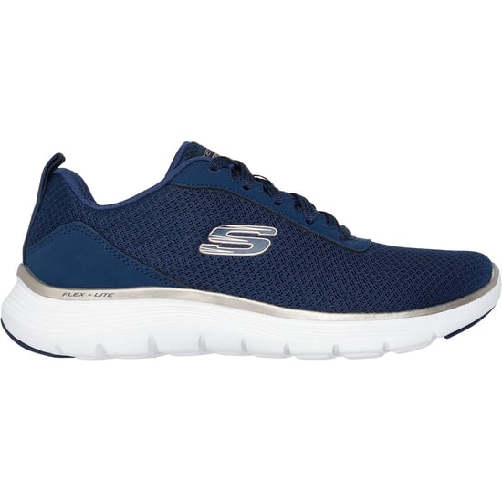 Skechers Flex Appeal 5.0 Uptake Textil Damen Sneaker Marineblau/Gold - Image 5
