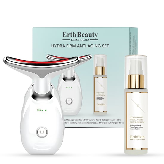 Hydra Firm Anti-Aging Set (ALTER-DEFINIERENDER GESICHTS- UND HALSMASSAGER - weiß mit HA-Serum) - Image 1