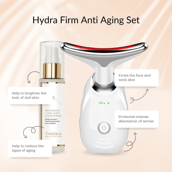 Hydra Firm Anti-Aging Set (ALTER-DEFINIERENDER GESICHTS- UND HALSMASSAGER - weiß mit HA-Serum) - Image 3