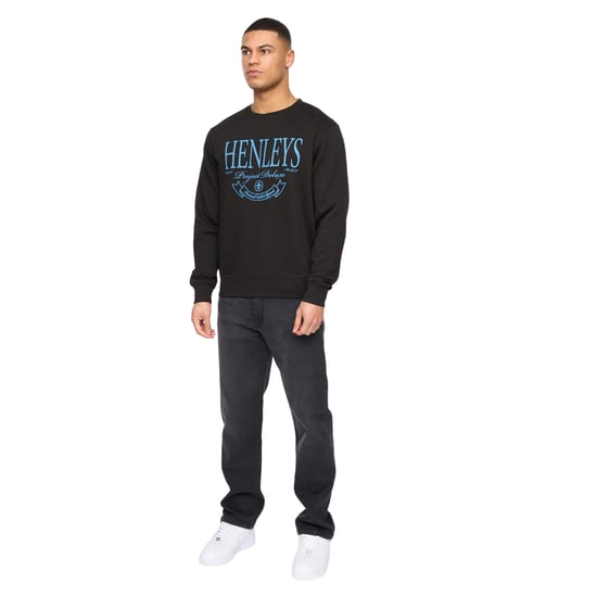 Henleys - "Henbank" Sweatshirt Rundhalsausschnitt für Herren (Schwarz) - Image 3