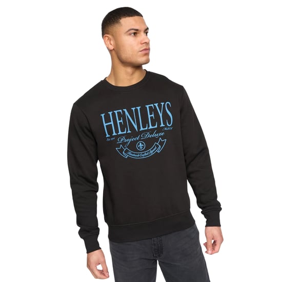 Henleys - "Henbank" Sweatshirt Rundhalsausschnitt für Herren (Schwarz) - Image 4