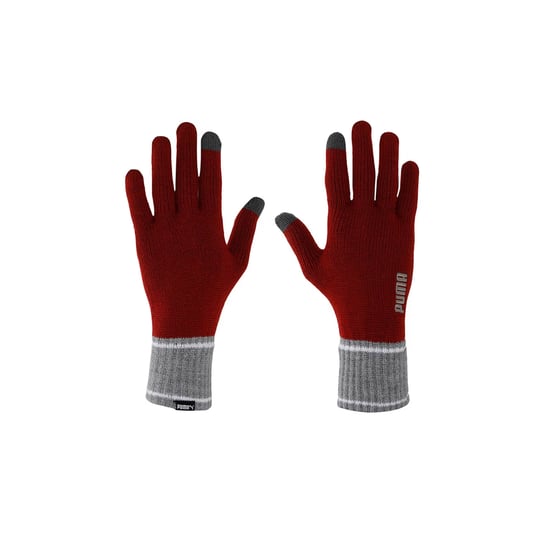 Puma - Herren/Damen Unisex Winterhandschuhe, Jerseyware (Rot/Grau meliert) - Image 3