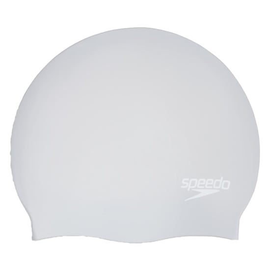 Speedo - "Long Hair" Schwimmkappe für Herren/Damen Unisex (Silber/Weiß) - Image 1