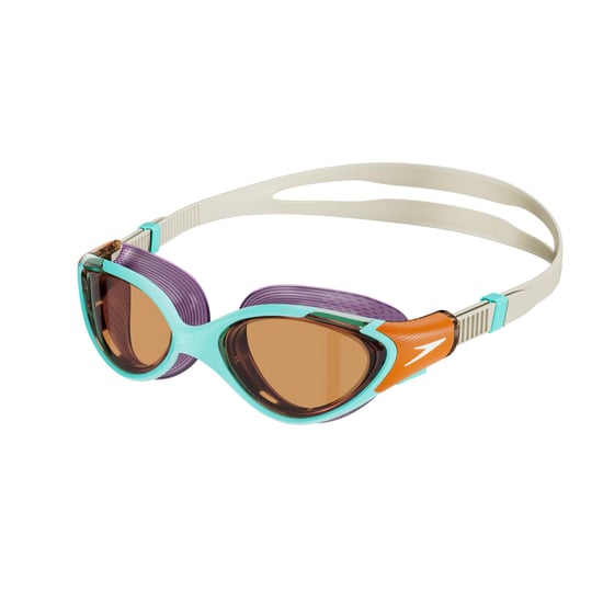 Speedo - "Biofuse 2.0" Schwimmbrille 2024 für Damen (Blau/Orange) - Image 1