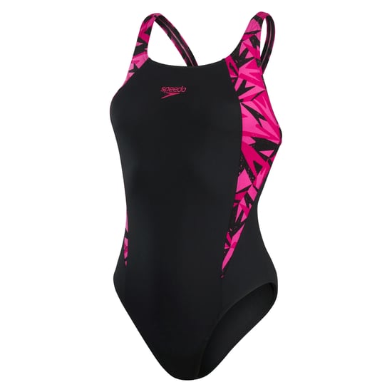 Speedo - "Hyperboom" Badeanzug für Damen (Schwarz/Pink) - Image 1
