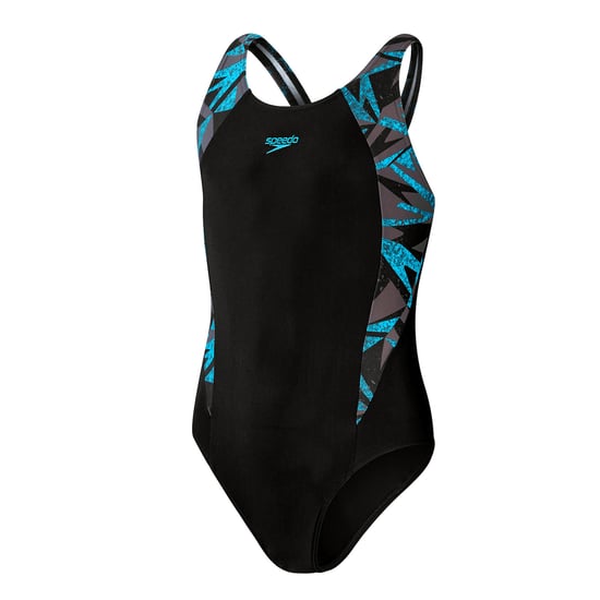 Speedo - "Hyper Boom Splice" Badeanzug für Mädchen (Schwarz/Blau) - Image 1