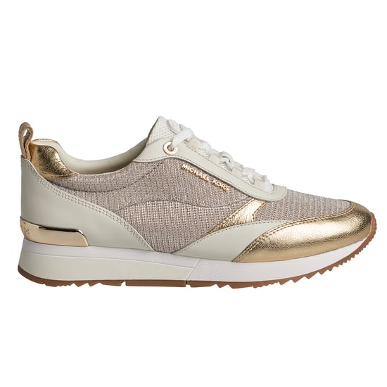 Allie Stride Damen-Sneakers aus glänzendem Leder und Mesh mit Kettendetail 43S2ALFS3D - Image 1