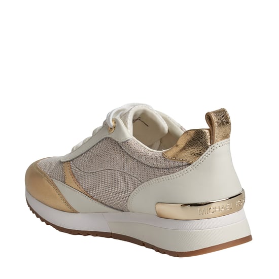Allie Stride Damen-Sneakers aus glänzendem Leder und Mesh mit Kettendetail 43S2ALFS3D - Image 4
