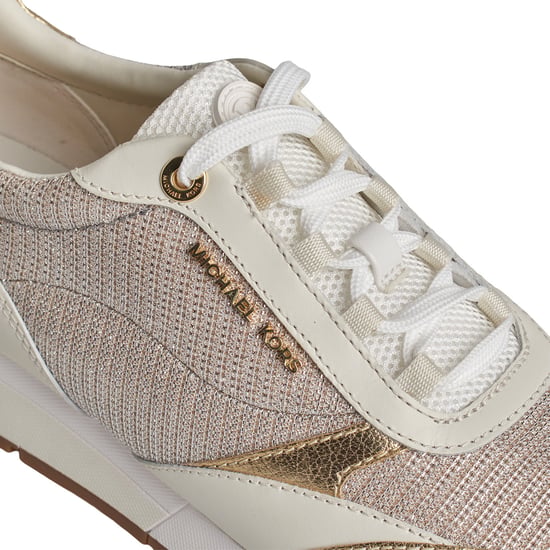 Allie Stride Damen-Sneakers aus glänzendem Leder und Mesh mit Kettendetail 43S2ALFS3D - Image 5