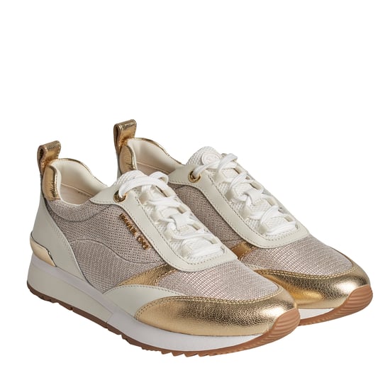 Allie Stride Damen-Sneakers aus glänzendem Leder und Mesh mit Kettendetail 43S2ALFS3D - Image 6