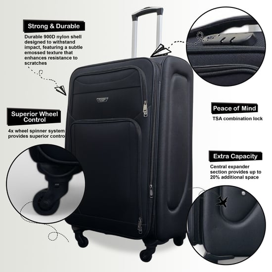Reisekoffer-Set aus weichem, leichtem Nylon mit 4 Rädern, Urlaubskoffer - Image 3