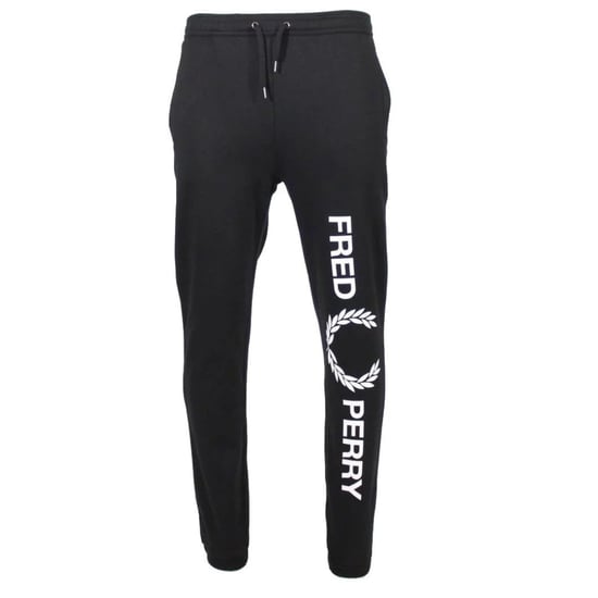 Fred Perry - Schwarze Jogginghose mit großem Markenlogo - Image 1