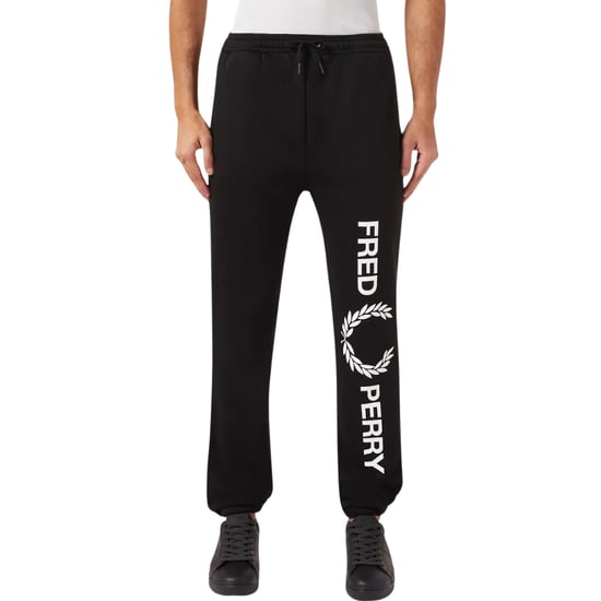 Fred Perry - Schwarze Jogginghose mit großem Markenlogo - Image 2