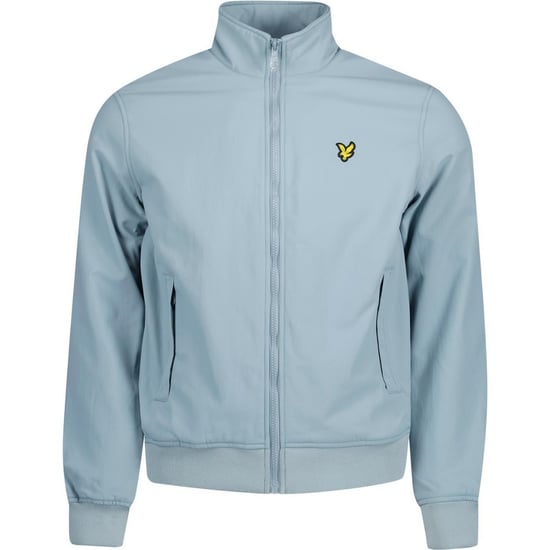 Lyle & Scott Fleece-gefütterte blaue Away-Jacke mit Trichterkragen - Image 1