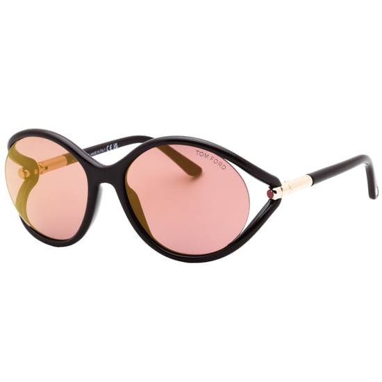 Tom Ford - Sonnenbrille mit glänzendem, dunkelbraunem Rahmen und rosébraunen Gläsern - Image 2
