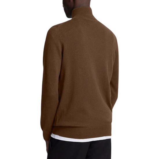 Lyle & Scott Plain Branded Cotton Merino Quarter Zip Wild Nettle Pullover - Image 2