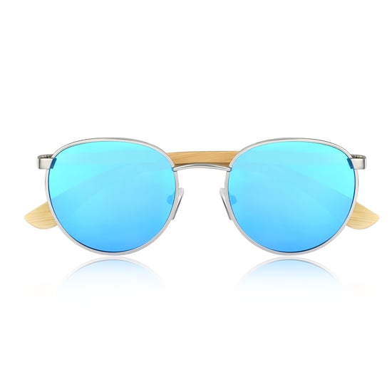 Earth Wood Boracay Polarisierte Sonnenbrille - Bambus/Blau - Image 2