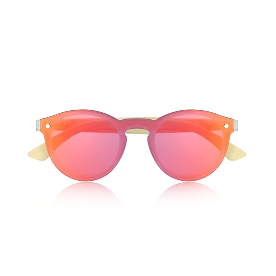 Earth Wood Tulum Polarisierte Sonnenbrille - Bambus/Rot - Image 2