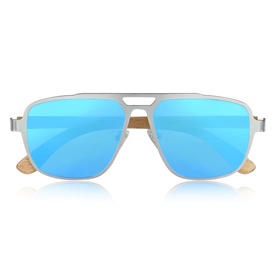 Earth Wood Avila Polarisierte Sonnenbrille - Bambus/Blau - Image 2
