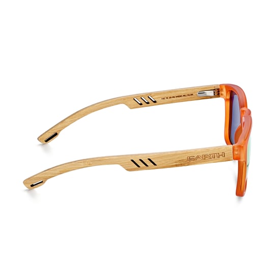 Earth Wood Haven Polarisierte Sonnenbrille - Bambus/Orange - Image 3