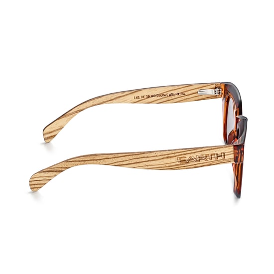 Earth Wood Antalya Polarisierte Sonnenbrille - Zebra/Braun - Image 3