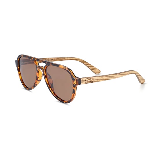 Earth Wood Mazatlan Polarisierte Sonnenbrille - Zebra/Braun - Image 1