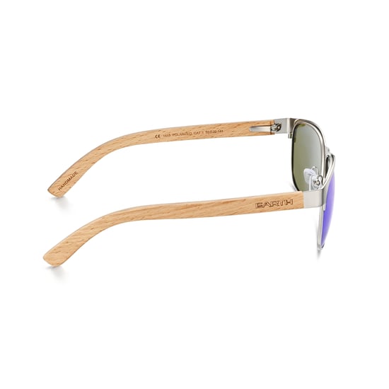 Earth Wood Troon Polarisierte Sonnenbrille - Bambus/Blau - Image 3