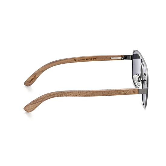 Earth Wood Avila Polarisierte Sonnenbrille - Dunkelbraun/Schwarz - Image 3