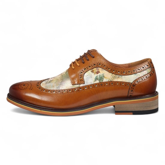 Justin Reess Herren-Brogue-Schuhe aus braunem Leder mit ikonischem Print – Scott - Image 4