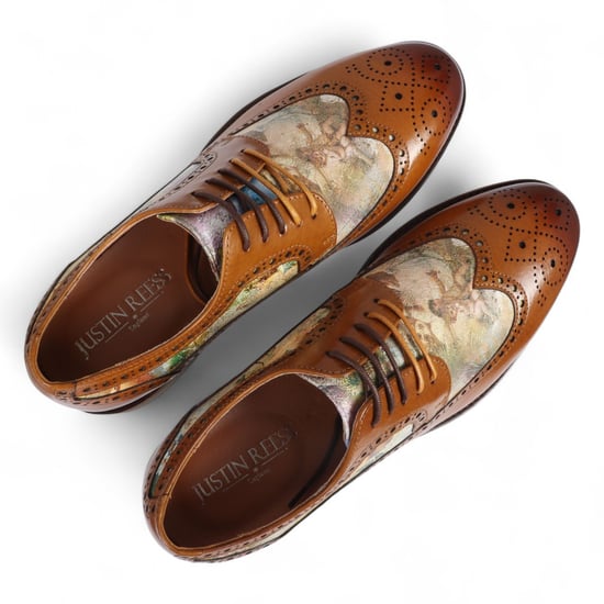 Justin Reess Herren-Brogue-Schuhe aus braunem Leder mit ikonischem Print – Scott - Image 5
